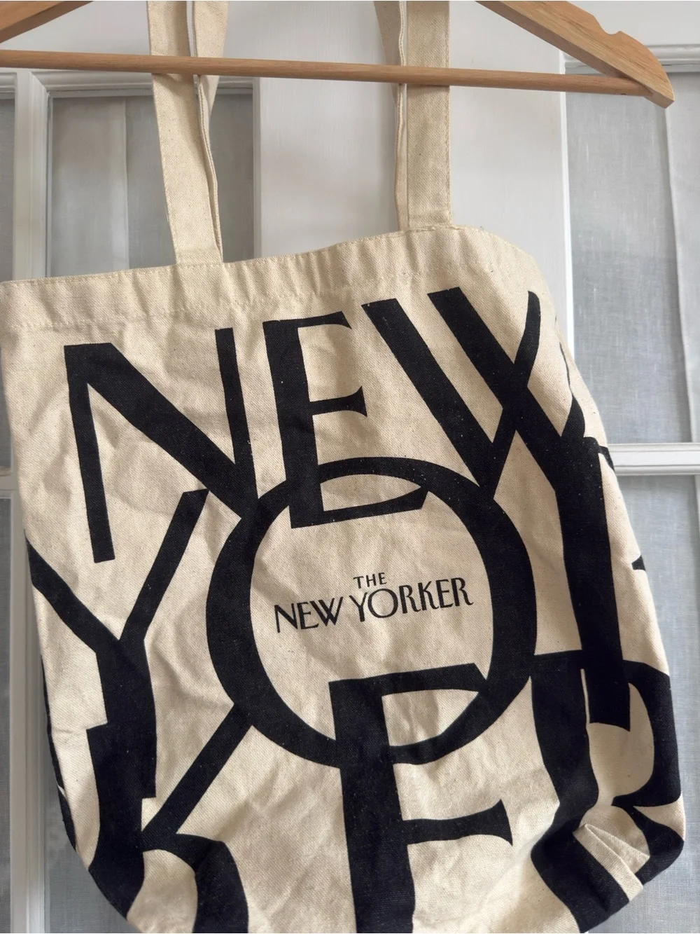 The New Yorker Black & Cream Logo Canvas Tote